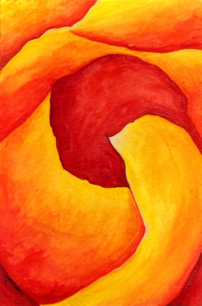 Yellow Spiral by Marcia J Popp