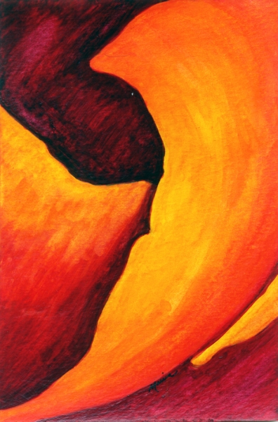 Orange Red Core by Marcia J Popp